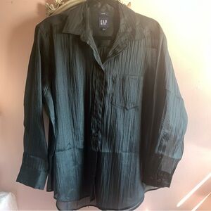 GAP Women's Black Sheer Blouse